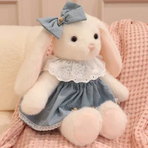 doudou lapin bleu princesse