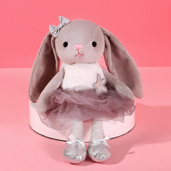 doudou lapin gris doux pour bébé