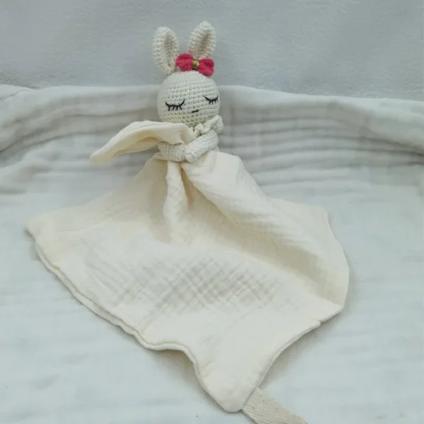 doudou mouchoir blanc lapin