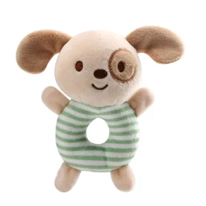Doudou Chien Hochet en tissu doux
